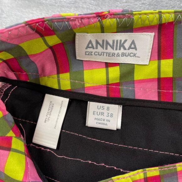 Annika Sorenstam x Cutter & Buck Shorts 8 Plaid Bermuda Golf - Picture 12 of 16